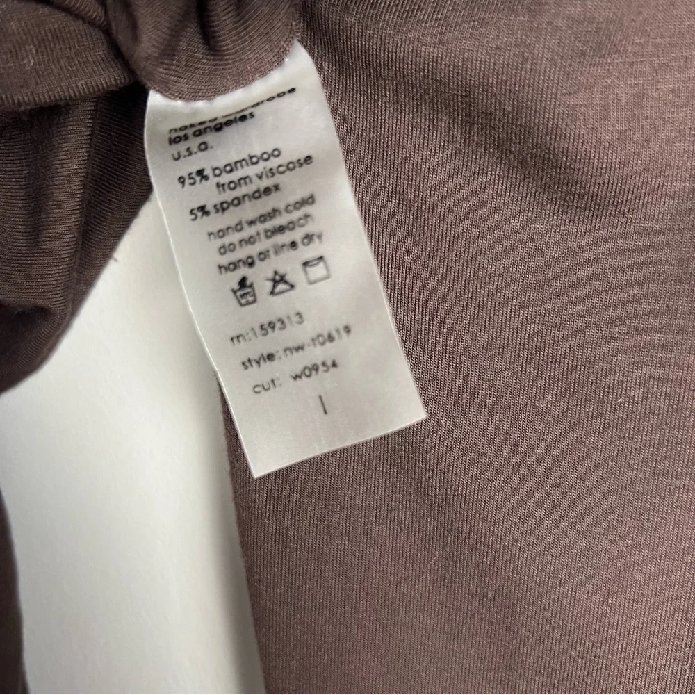 Lori Harvey Naked Wardrobe Brown Top with Front Cutout - Picture 5 of 5